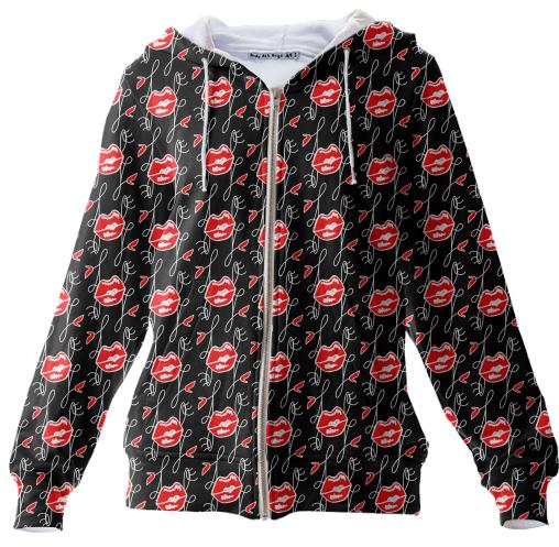 Lavinia fenton black kiss monogram hoodie