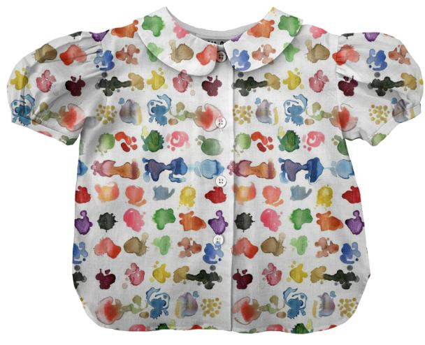 Watercolor Drops Kids Blouse