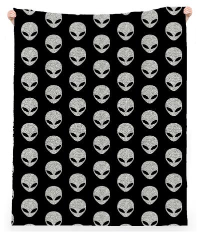 Glitter Grey Alien Linen Beach Towel