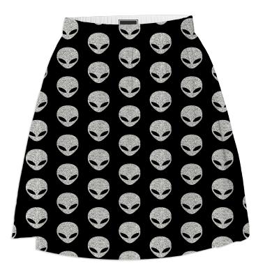 Glitter Grey Alien Summer Skirt