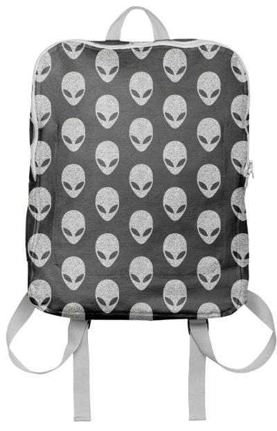 Glitter Grey Alien Backpaack