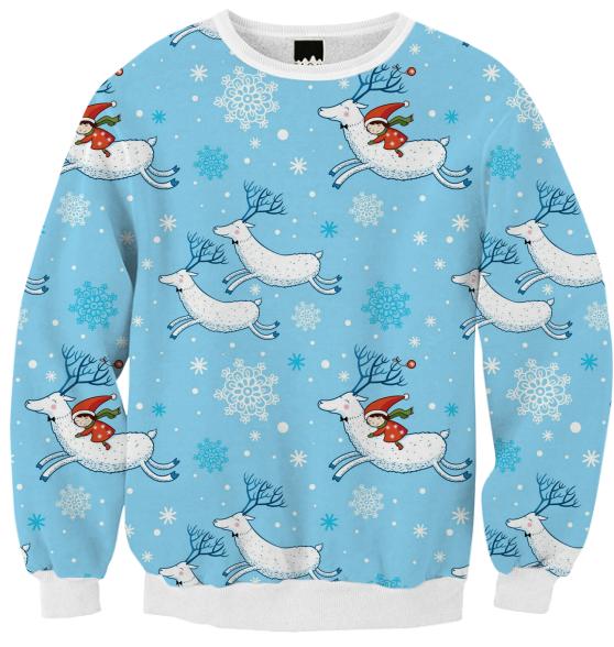 Riding Reindeer Christmas Pattern