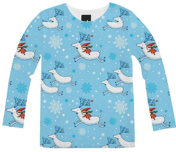 Riding Reindeer Christmas Pattern