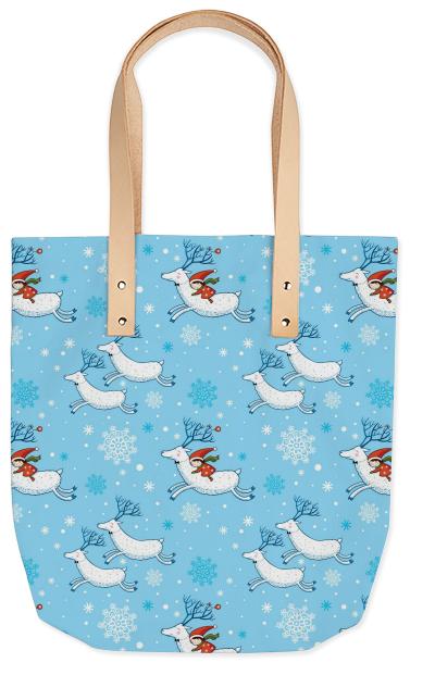 Blue Reindeer Christmas Pattern