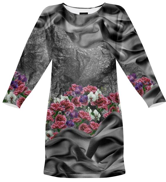 Fabric Garden Black Sweatshirt Dress