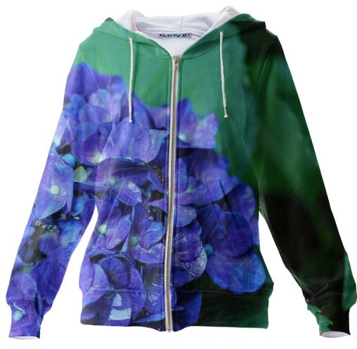Hydrangea Zip Up Hoodie