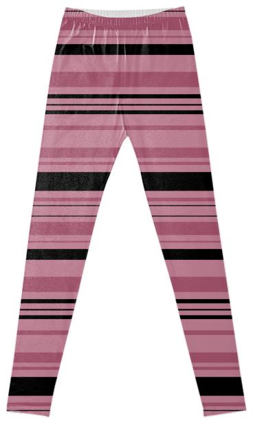 Pink and black stripes leggings
