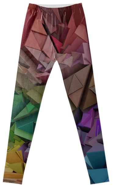Colorful 3d Low Poly Abstract Blocks Fancy Leggings