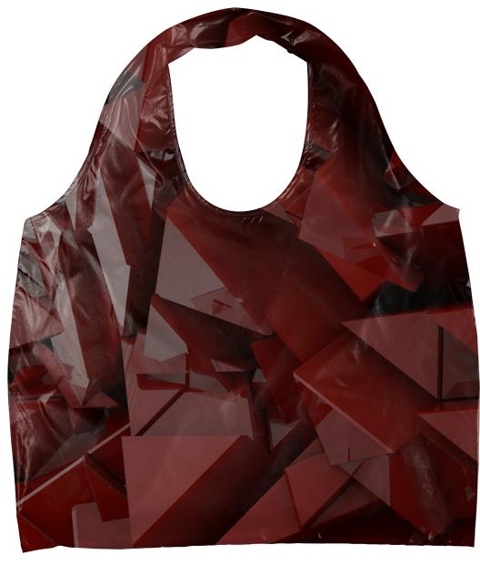Glossy Red Low Poly 3D Abstract Eco Tote