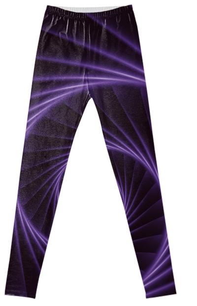 Purple Spiral Fractal Fancy Leggings