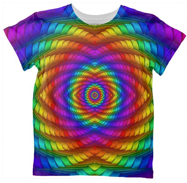Psychedelic Rainbow Spiral Kid s T shirt