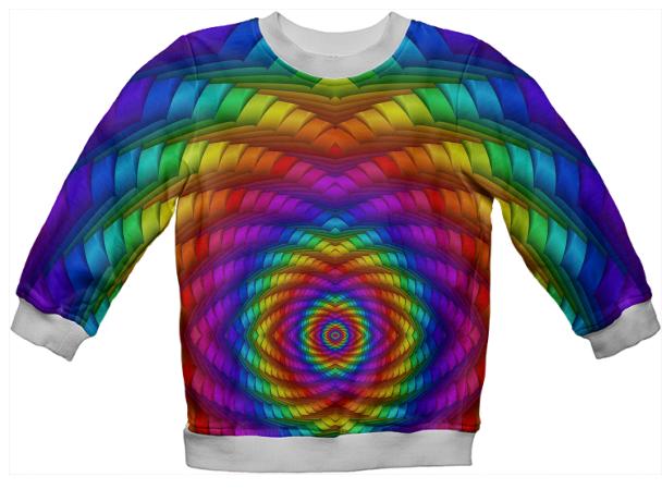 Psychedelic Rainbow Spiral Kid s Sweatshirt