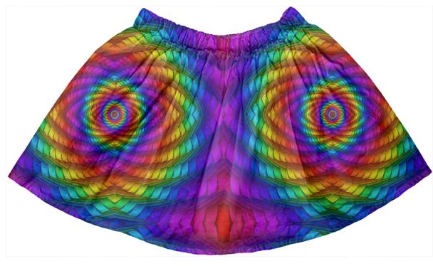 Psychedelic Rainbow Spiral Kid s Full Skirt