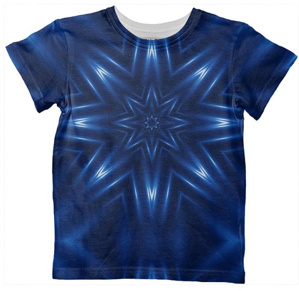 Blue Star Burst Kid s T shirt