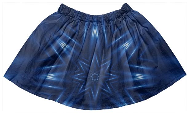 Blue Star Burst Kid s Full Skirt