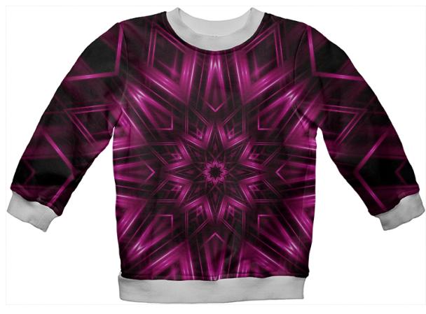Glossy Pink Kaleidoscope Kids Sweatshirt