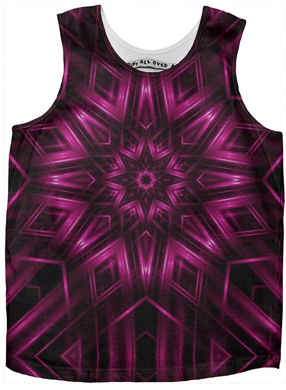 Glossy Pink Kaleidoscope Kids Tank Top