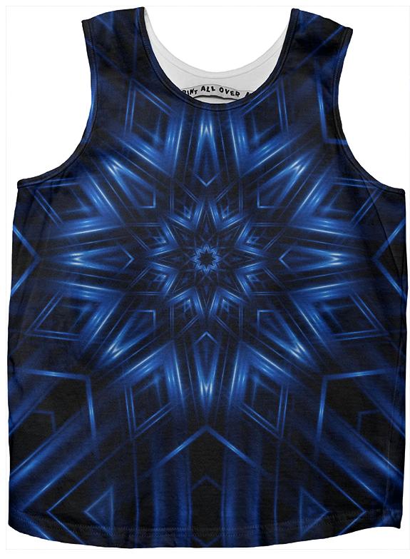 Glossy Blue Kaleidoscope Kids Tank Top