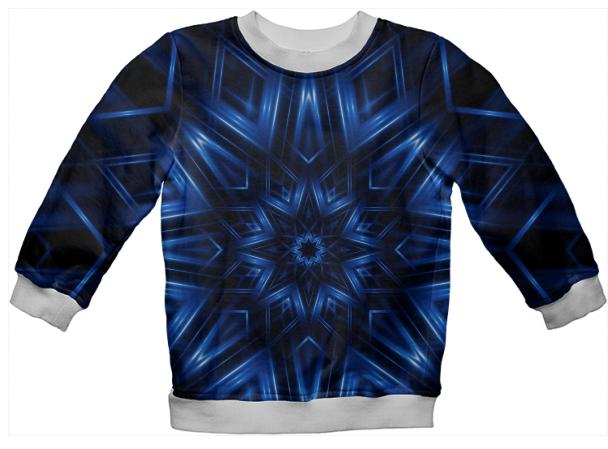 Glossy Blue Kaleidoscope Kids Sweatshirt