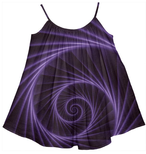 Purple Spiral Fractal Kids Tent Dress