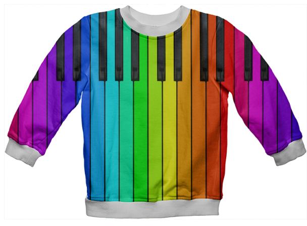 Rainbow Piano Keyboard Kids Sweatshirt