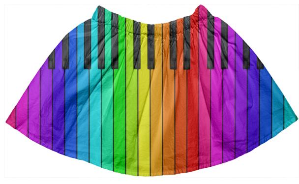 Rainbow Piano Keyboard Kids Full Skirt