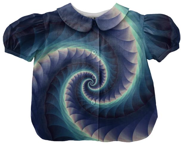 Turquoise and Purple Spiral Kids Blouse
