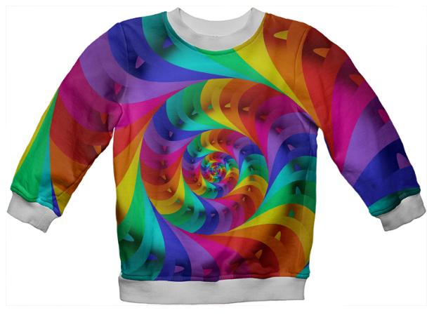 Psychedelic Rainbow Spiral Kids Sweatshirt