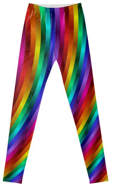 Psychedelic Rainbow Stripes Fancy Leggings