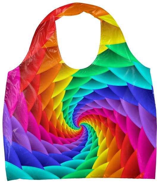Psychedelic Rainbow Spiral Eco Tote