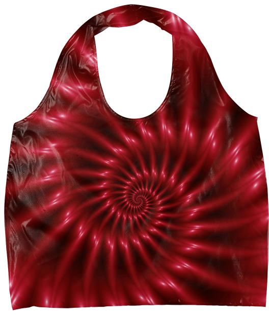 Red Glossy Fractal Spiral Eco Tote