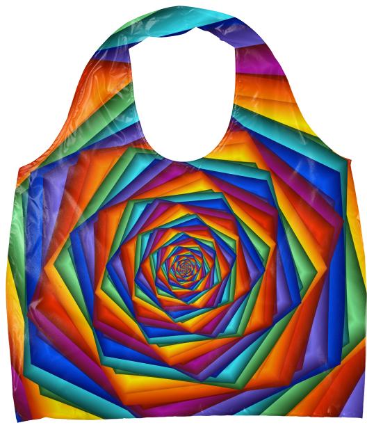 Psychedelic Rainbow Spiral Eco Tote