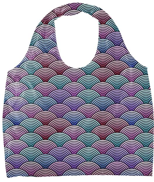 Colorful Oriental Concentric Circles Pattern Eco Tote