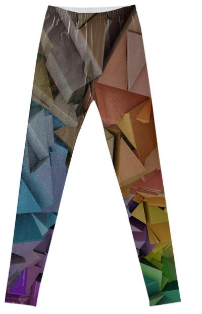 Colorful 3d Low Poly Abstract Blocks Fancy Leggings