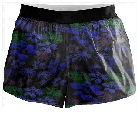 Blue Mauve Floral Running Shorts