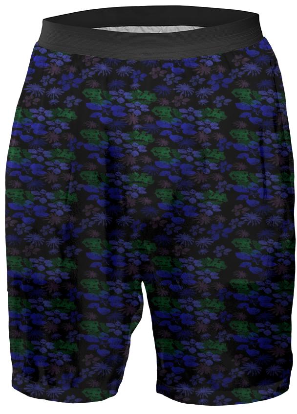 Blue Mauve Floral Boxer Shorts