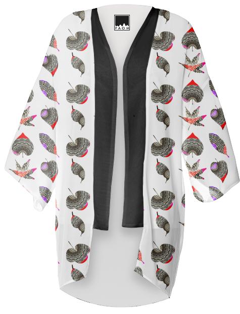 Zesty Rainbow Leaves Kimono by Dovetail Designs