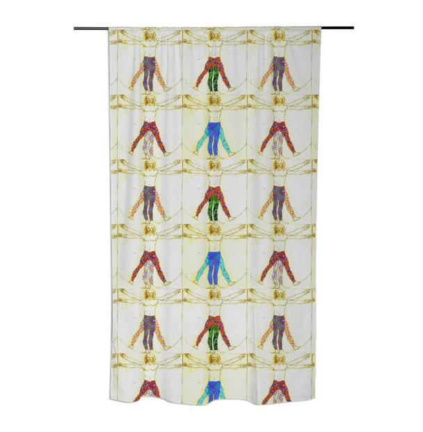 Vitruvian Man s New Yoga Pants Curtain Panel by Dovetail Designs