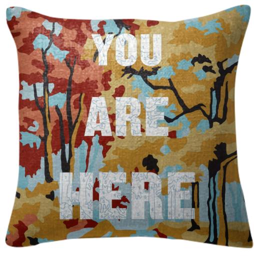 PAOM, Print All Over Me, digital print, design, fashion, style, collaboration, trey-speegle, trey speegle, Pillow, Pillow, Pillow, You, Are, Here, autumn winter spring summer, unisex, Poly, Home