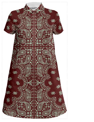burgondy Bandana shirtdress