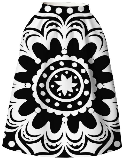 Black and White mandala skirt