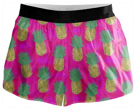 Block print pineapple Running Shorts