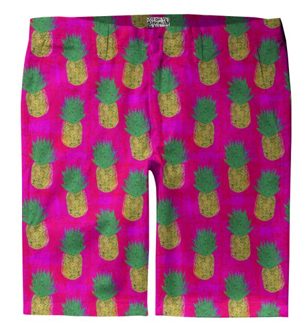 Block Print Pineapple Shorts