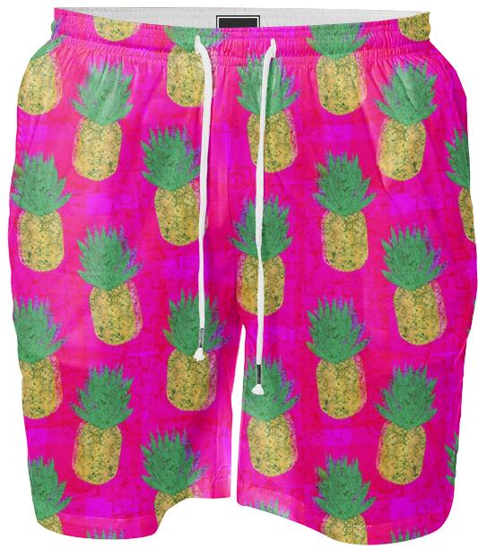 Block Print Pineapple Swim Short