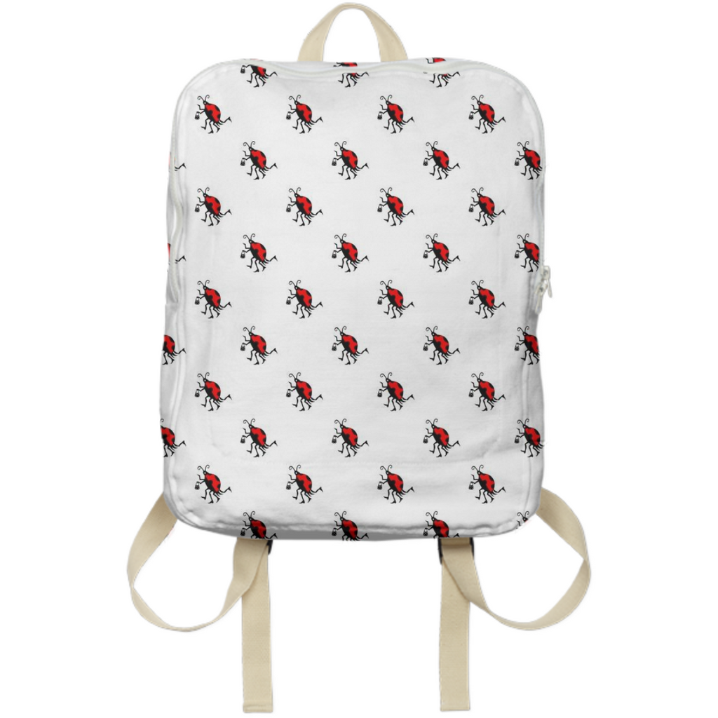 LadyBug on White Backpack