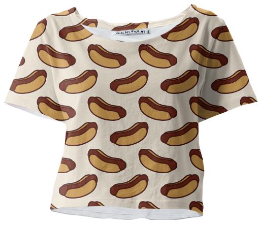 Hotdogs crop tee