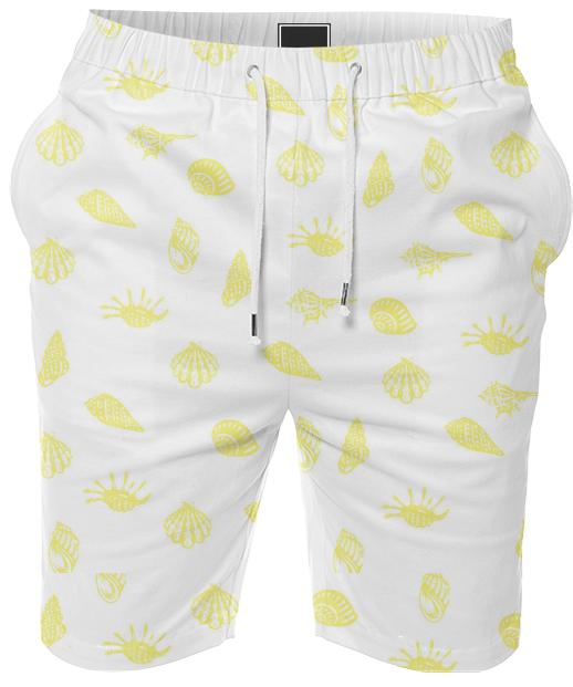 White Sea Shell Summer Shorts