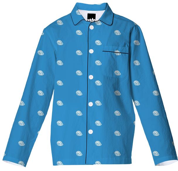 Blue Sea Shell Pajama Top