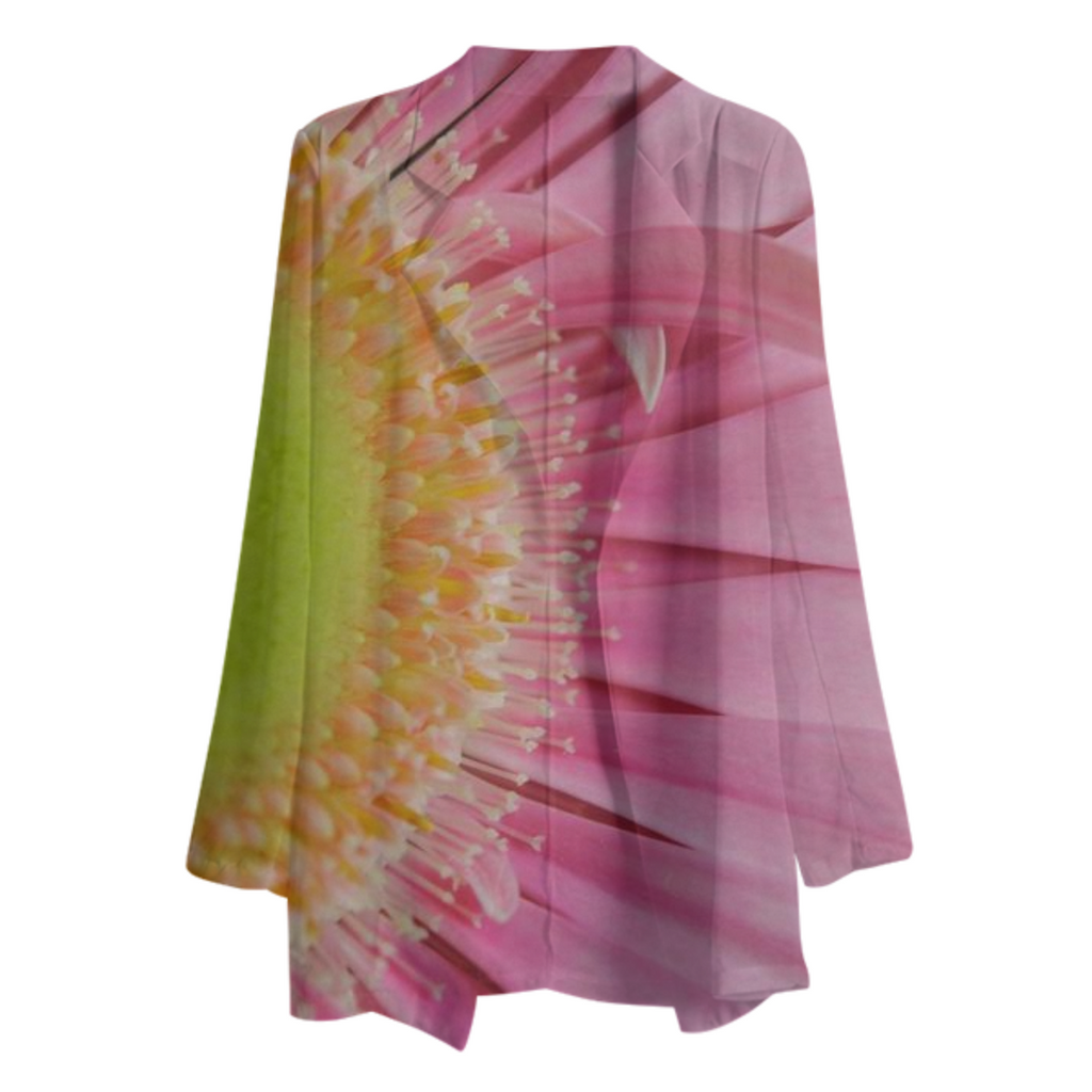 Pink Daisy Chiffon Blazer