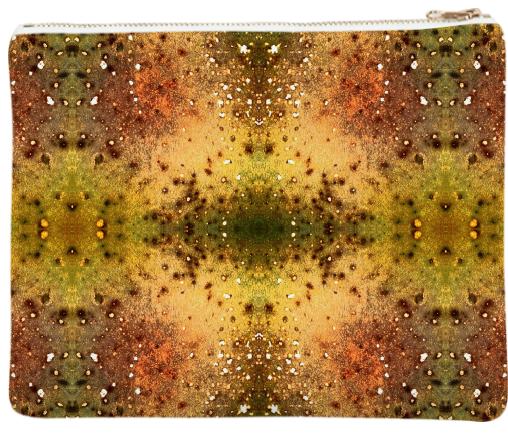 PSYCHEDELIC ABSTRACT ART on Neoprene Clutch Vision of an Alien World with Cracks and Craters